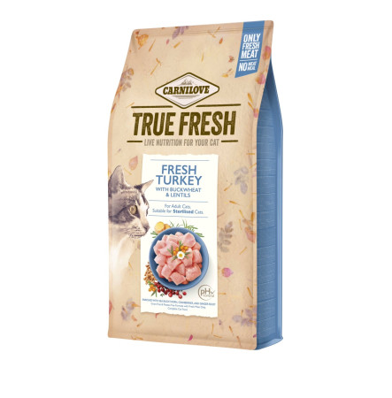 Carnilove Cat True Fresh Turkey with Buckwheat & Lentils 1,8 кг